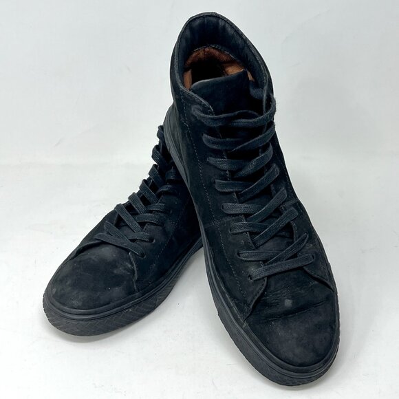 Frye GATES High Top Sneaker Mens 8US Black NuBuck Leather - Picture 2 of 11